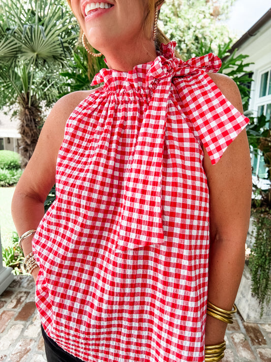 Gloria Gingham Sleeveless Top