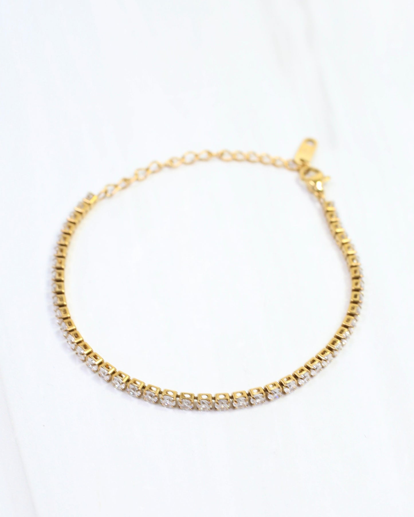Dahlia CZ Tennis Bracelet WP Gold