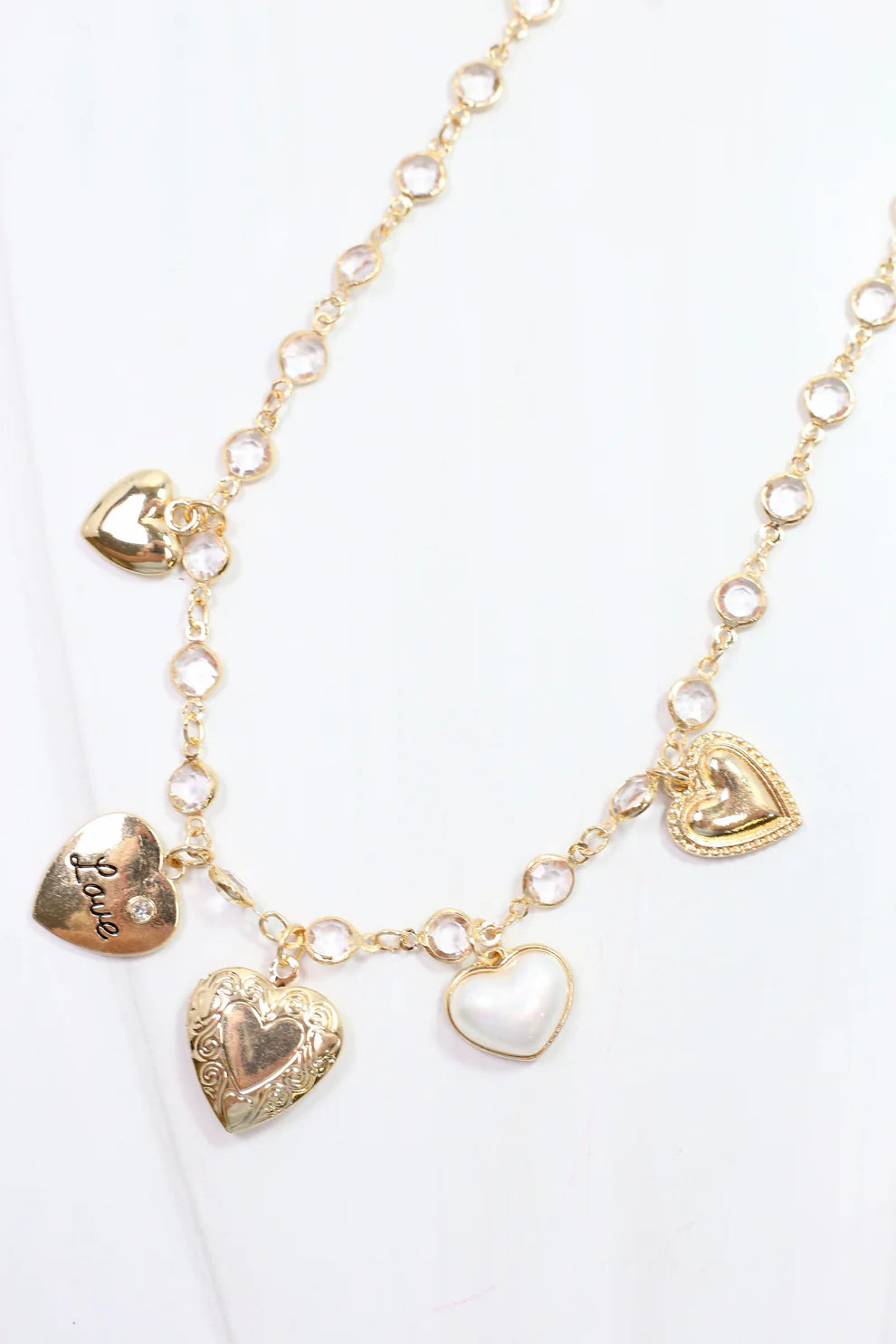 Mix It Up Heart Charm Necklace Gold