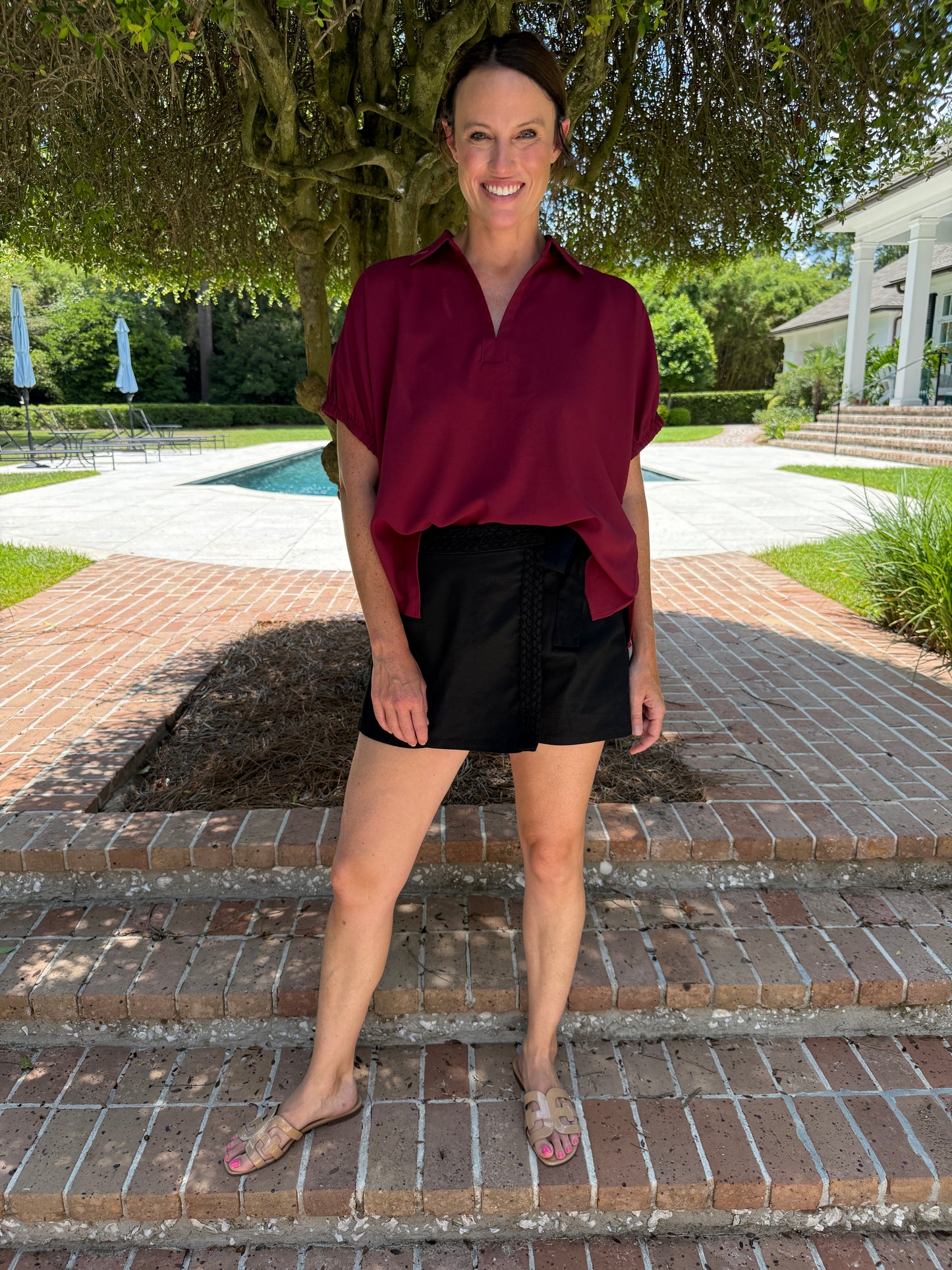 Roll On By Braided Waist Off Black Skort