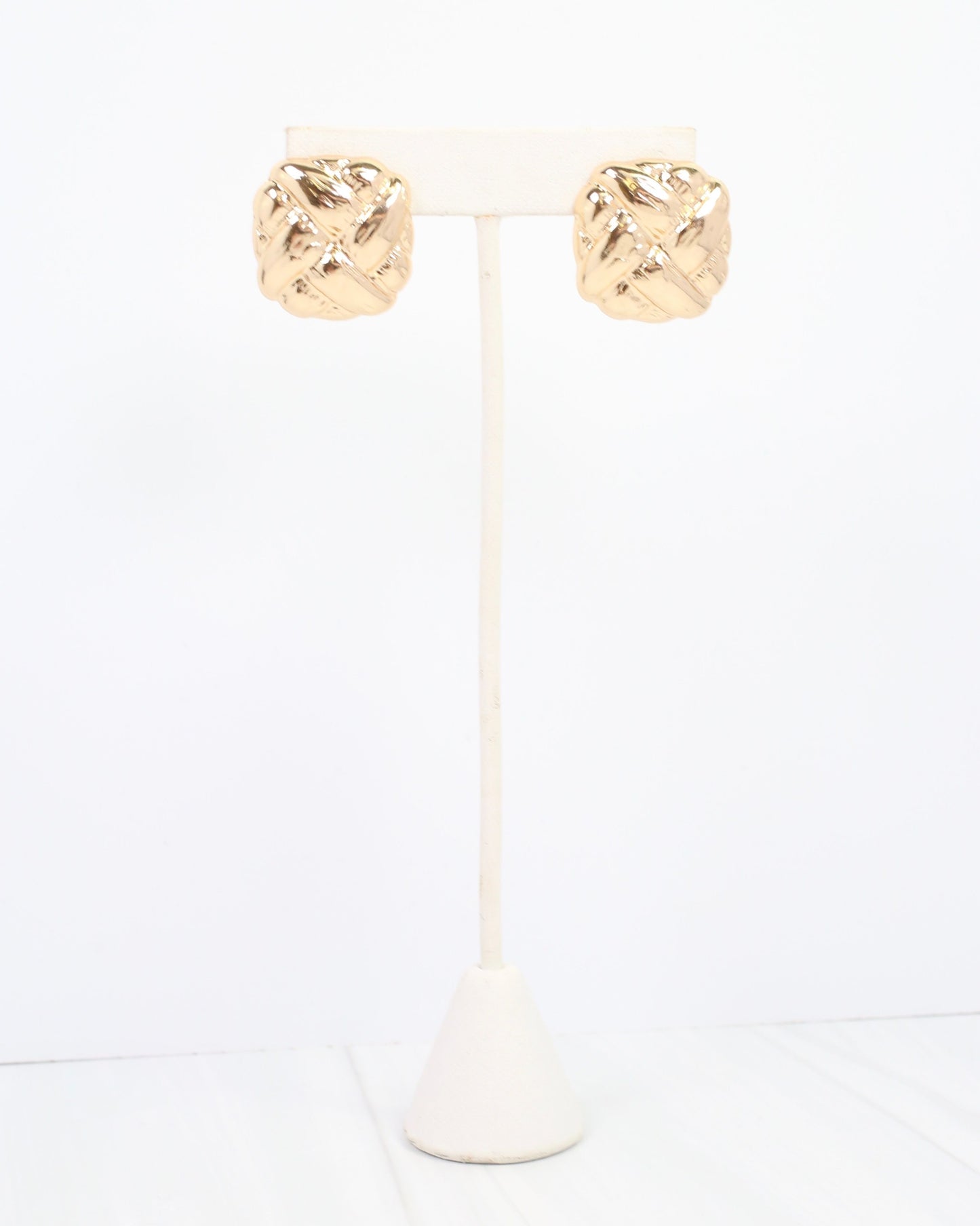 Wilmington Woven Square Post Earring Gold