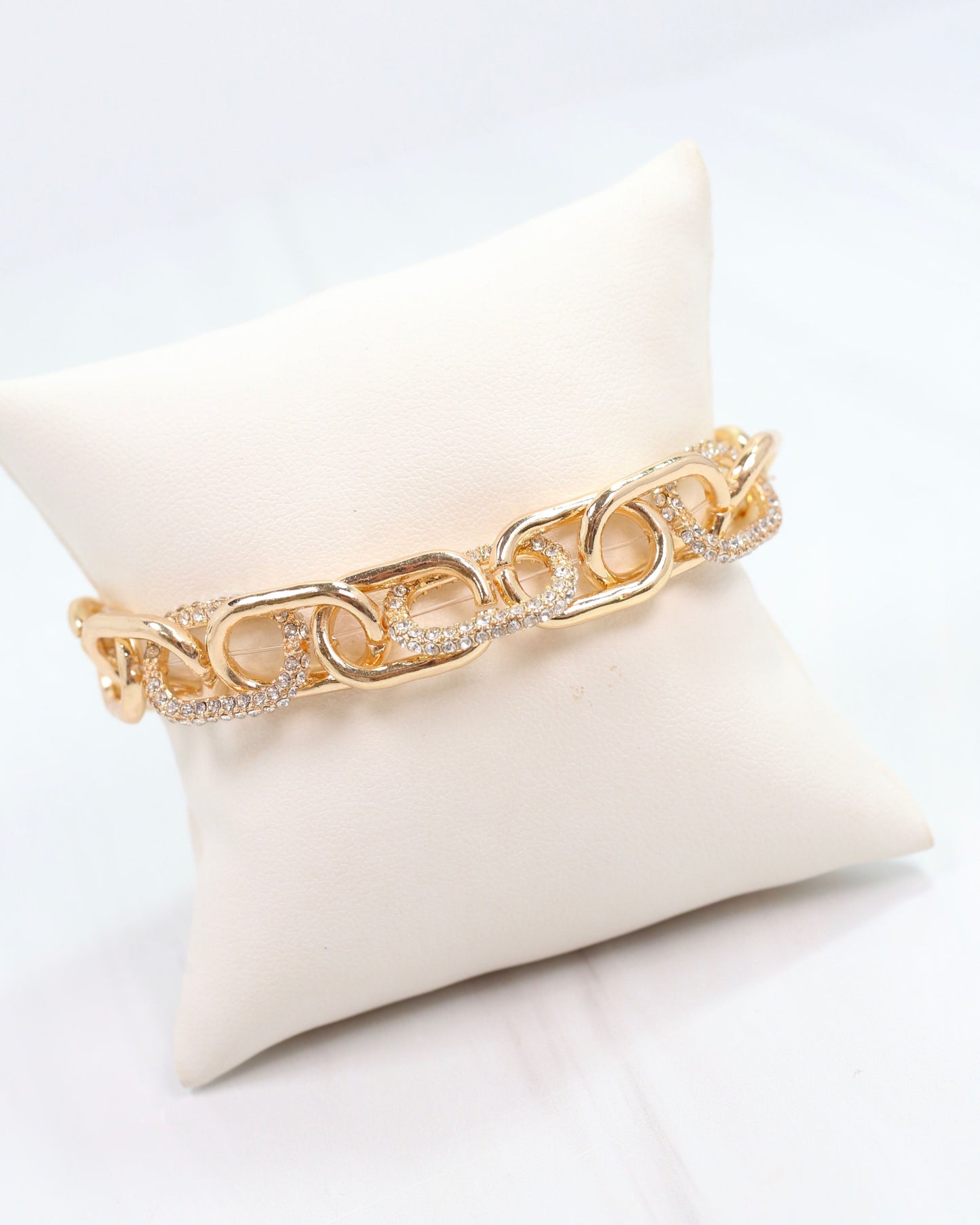 Currie Link Stretch Bracelet Silver Gold