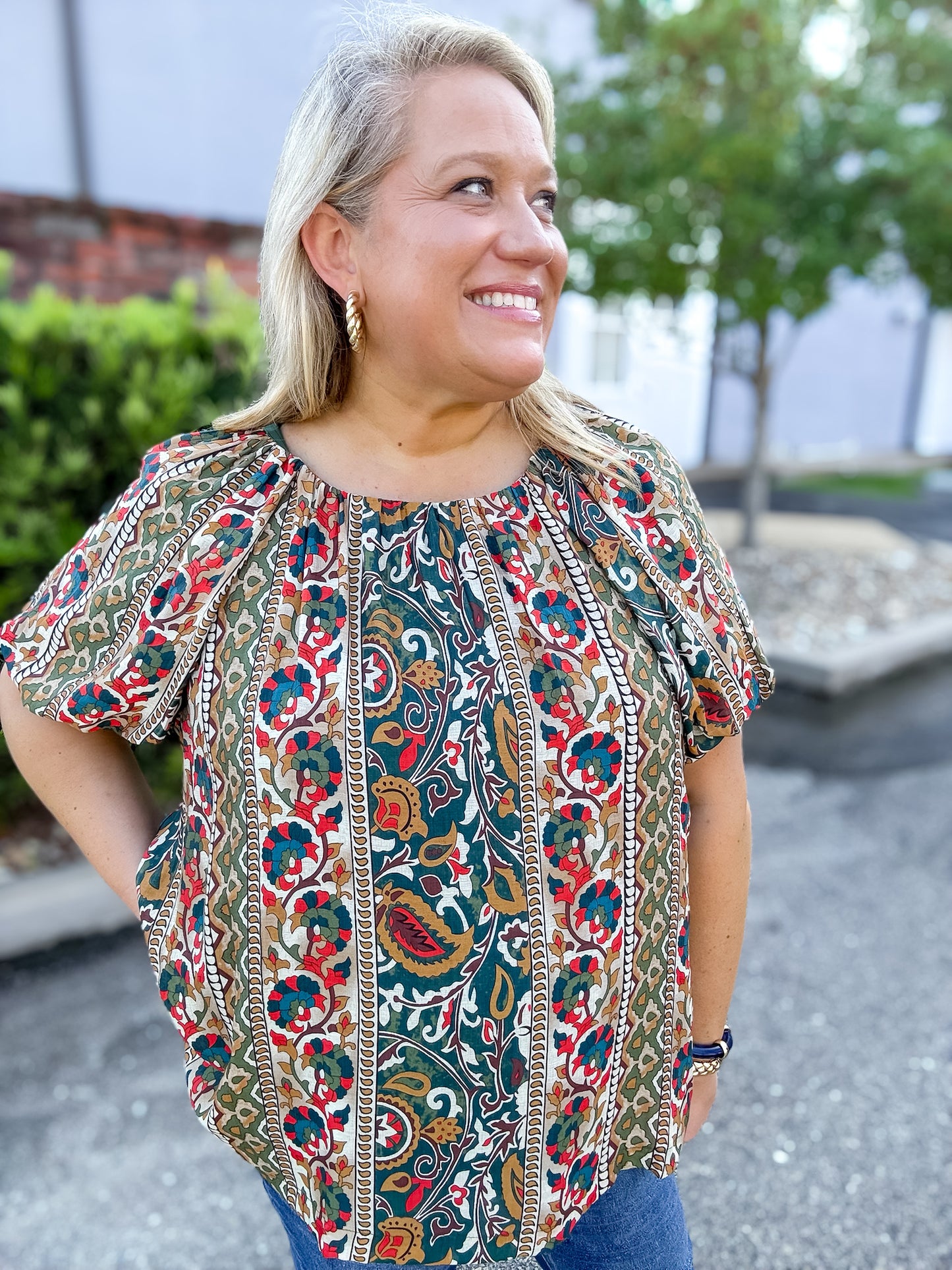 Burgess Boho Print Top