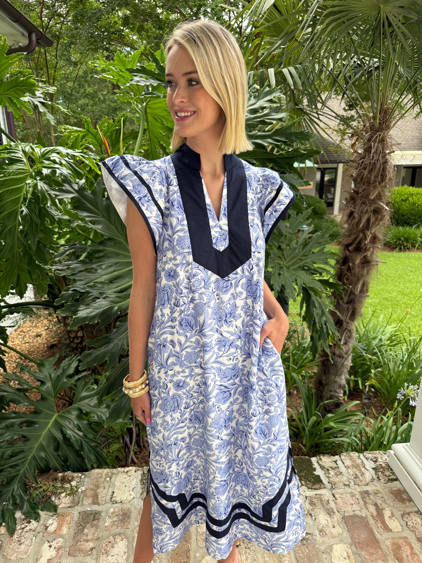 Charleston Floral Maxi- Blue