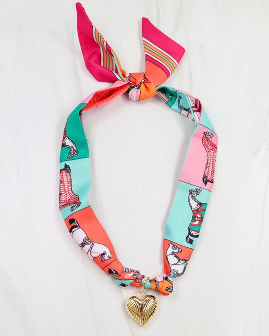 Lillie Scarf Charm Necklace OR TQ PK