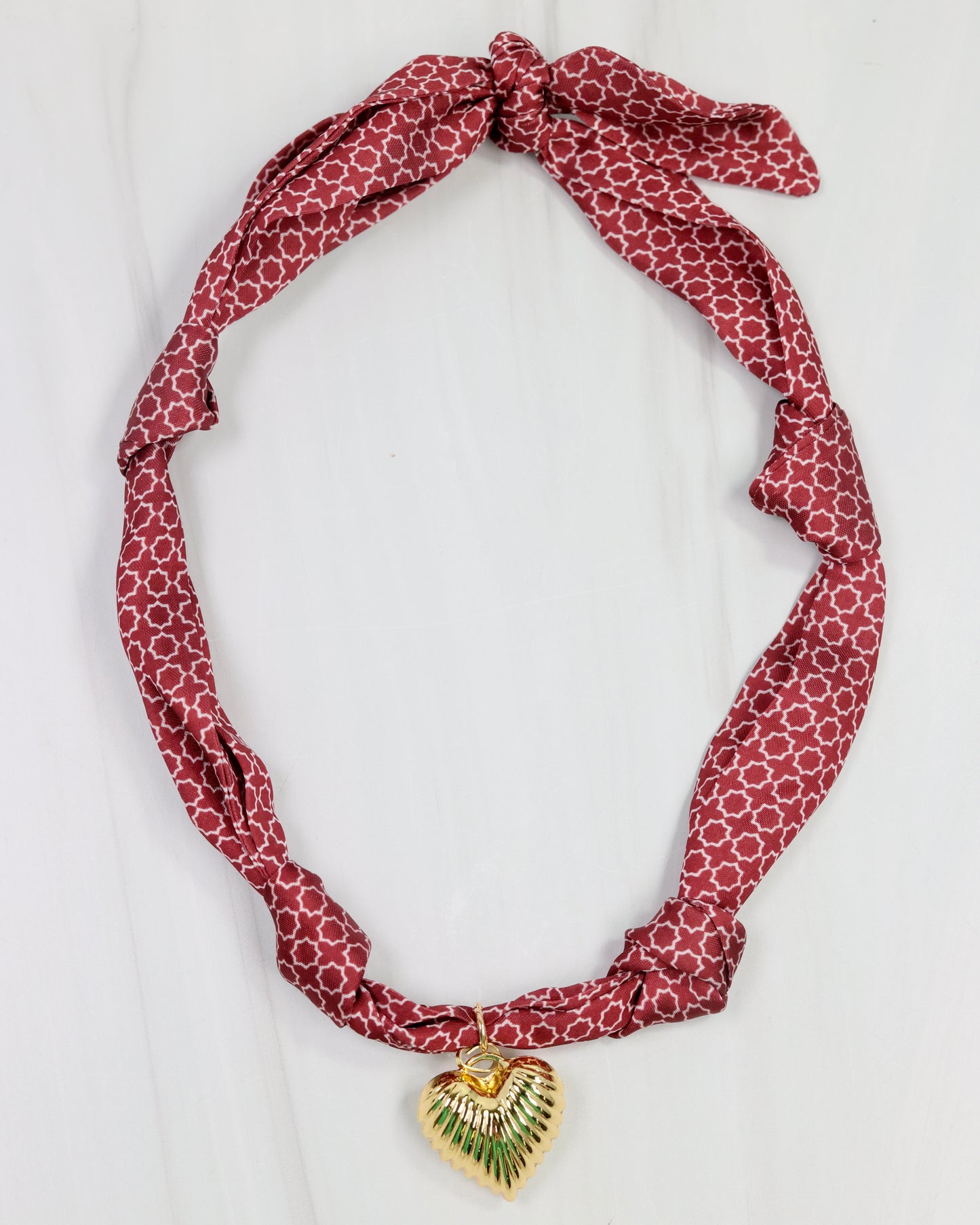 Serafina Scarf Necklace Burgundy