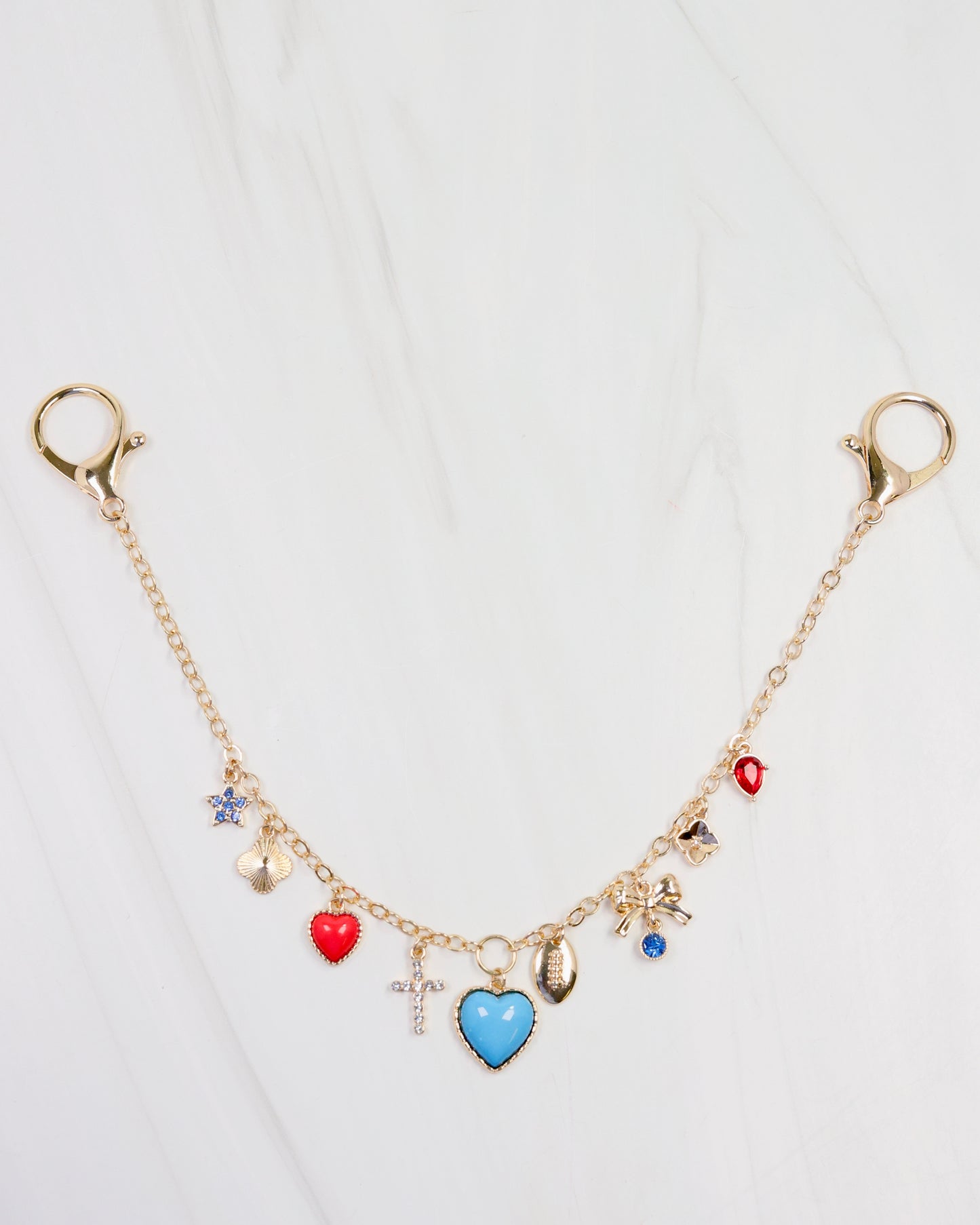 Avery Bag Chain POWDER BLUE RED