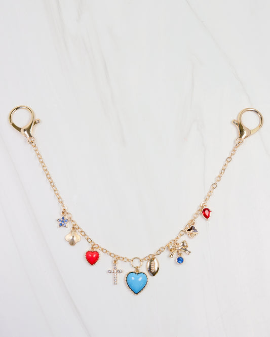 Avery Bag Chain POWDER BLUE RED