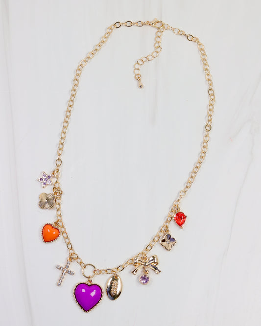 Bentley Charm Necklace PURPLE ORANGE