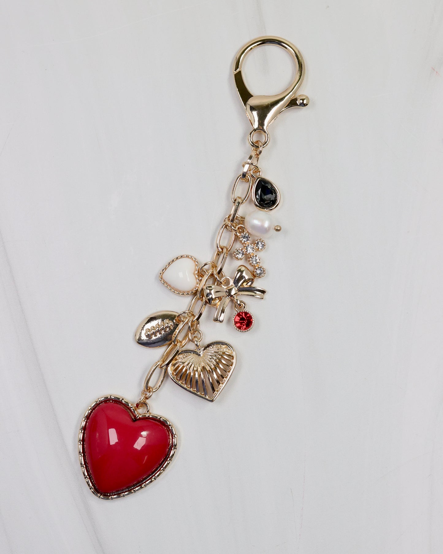Sutton Bag Charm CRIMSON WHITE