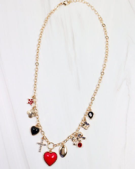 Bentley Charm Necklace RED BLACK