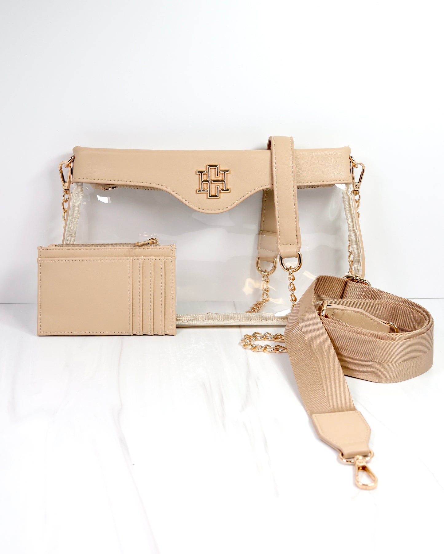 Madi Clear Crossbody Nude