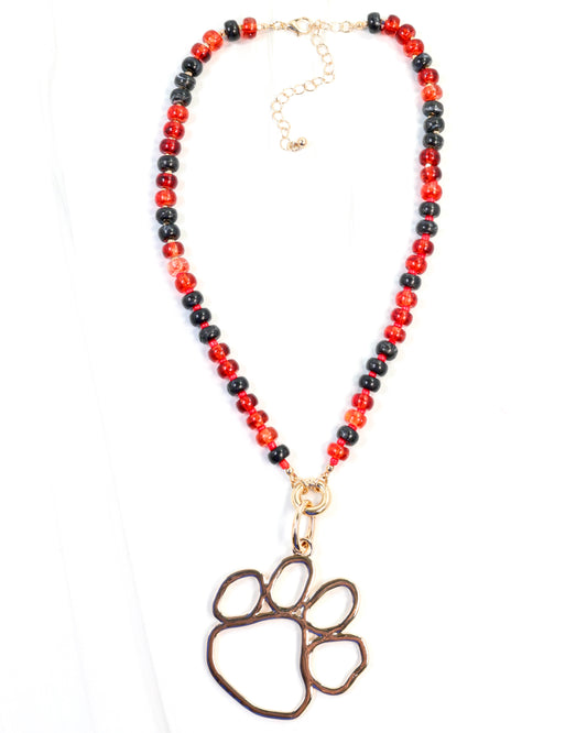 McLane Stone Necklace with Toggle Red Black