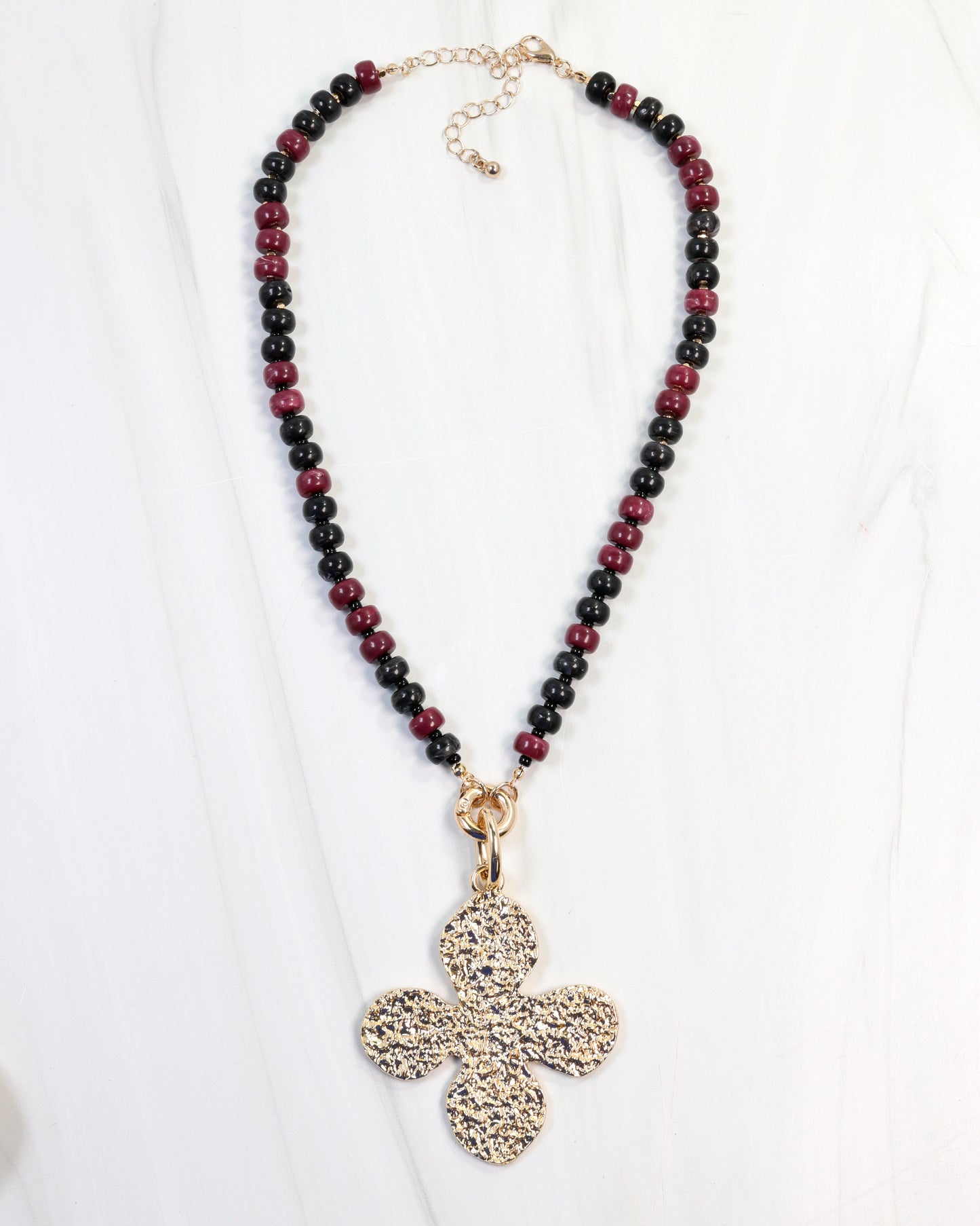 McLane Stone Necklace with Toggle Garnet Black