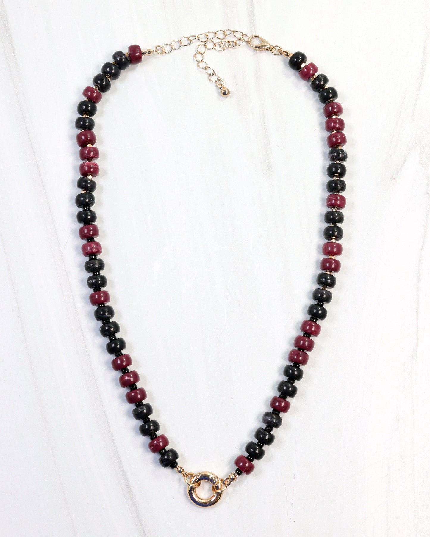 McLane Stone Necklace with Toggle Garnet Black