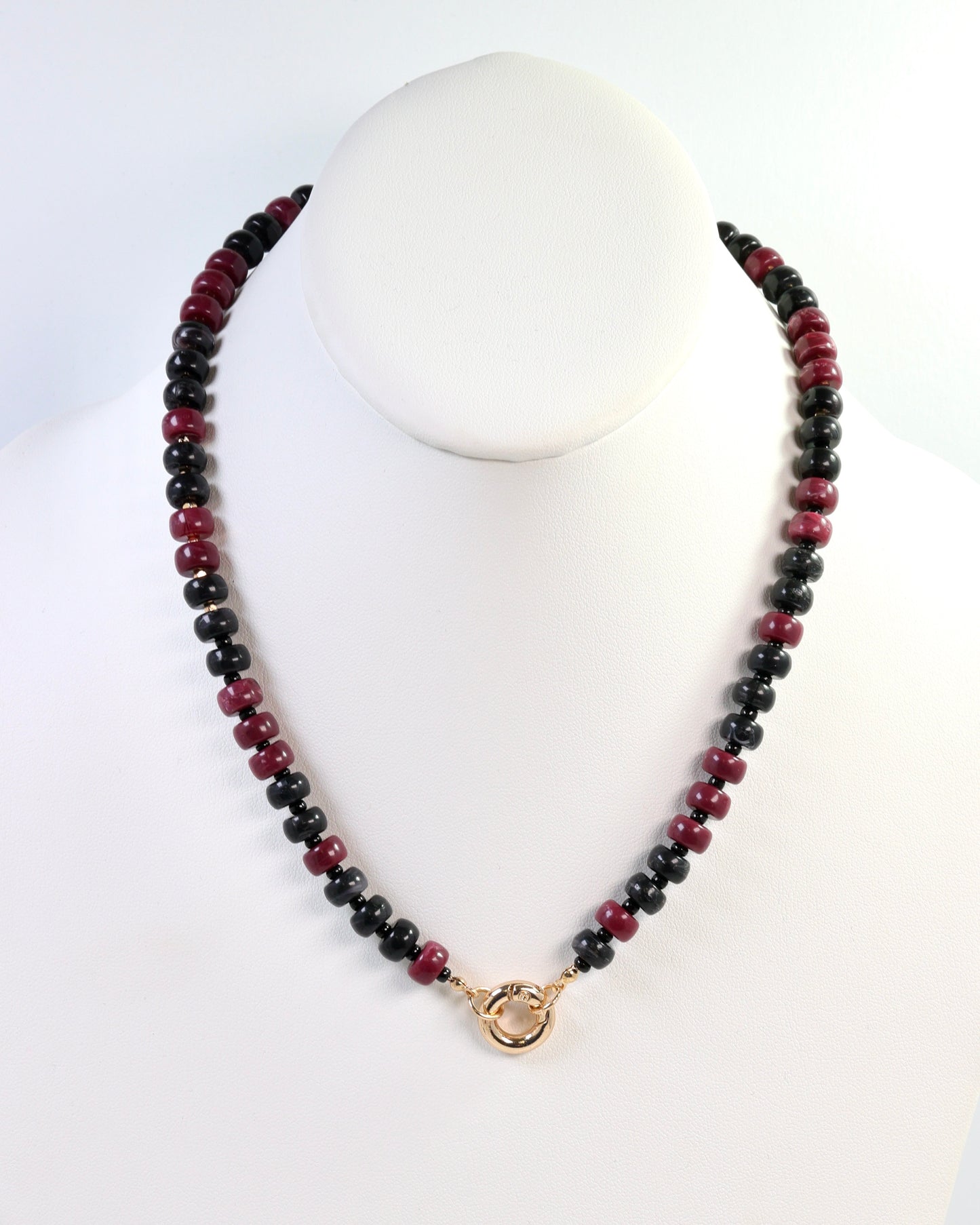 McLane Stone Necklace with Toggle Garnet Black