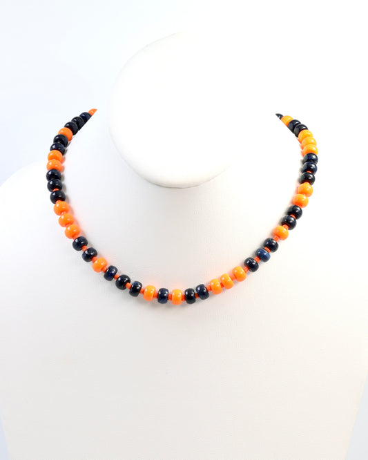 Ellison Stone Necklace Navy Orange