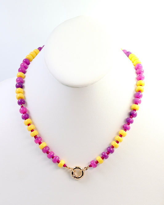 McLane Stone Necklace with Toggle Purple Gold