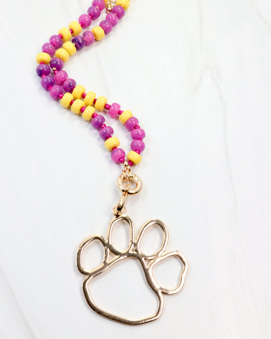 McLane Stone Necklace with Toggle Purple Gold