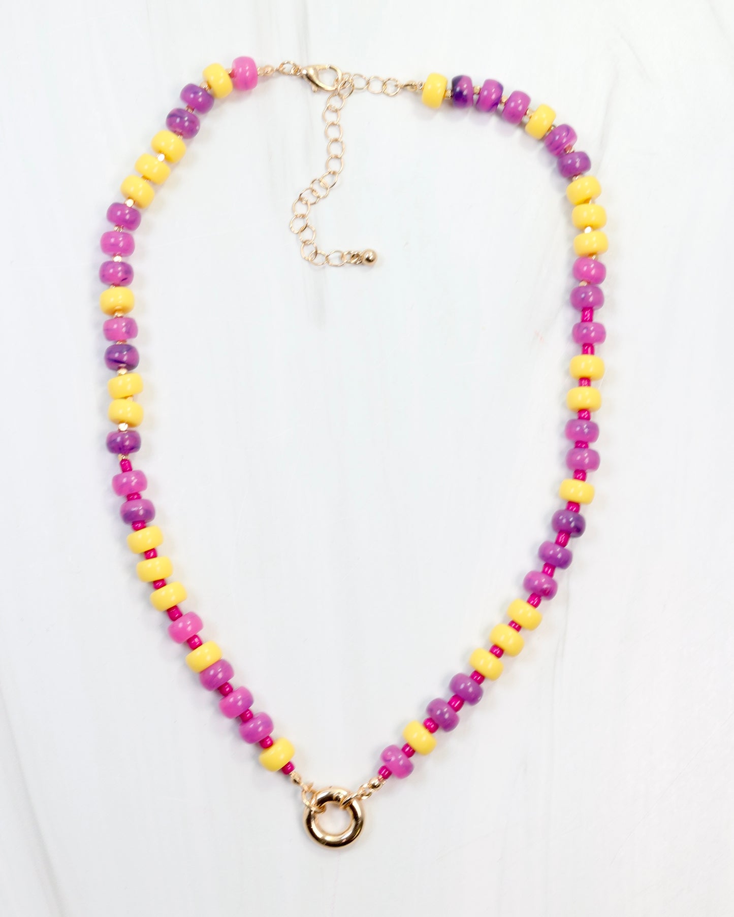 McLane Stone Necklace with Toggle Purple Gold