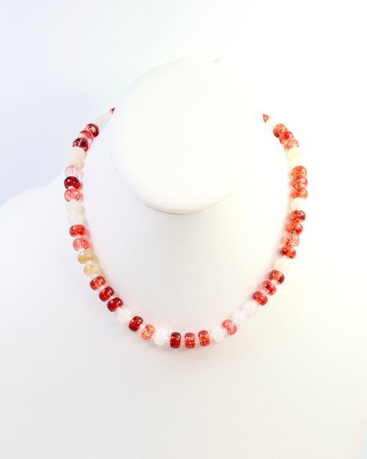 Ellison Stone Necklace Red White