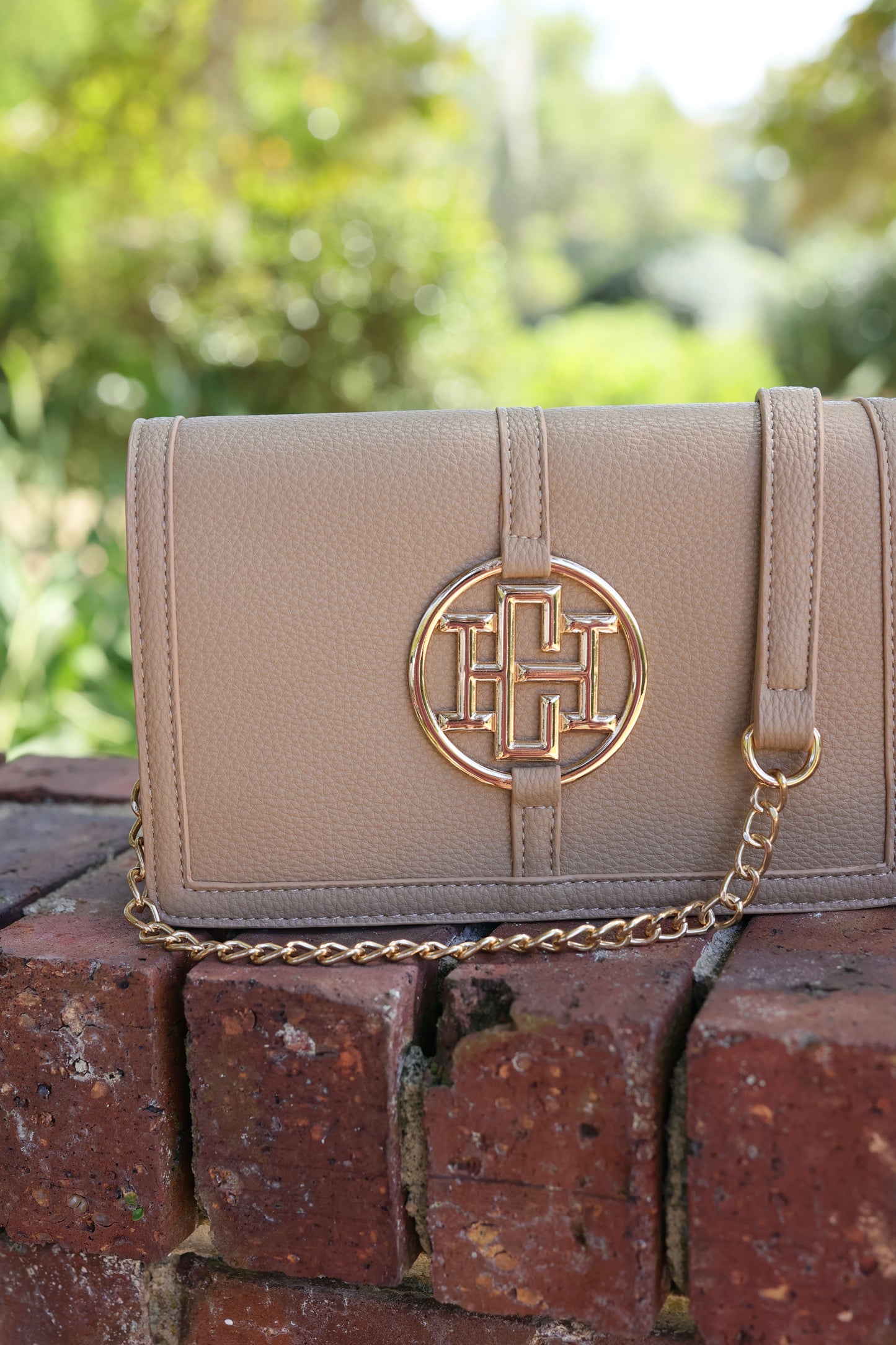 Cecilia Circle Logo Handbag Taupe