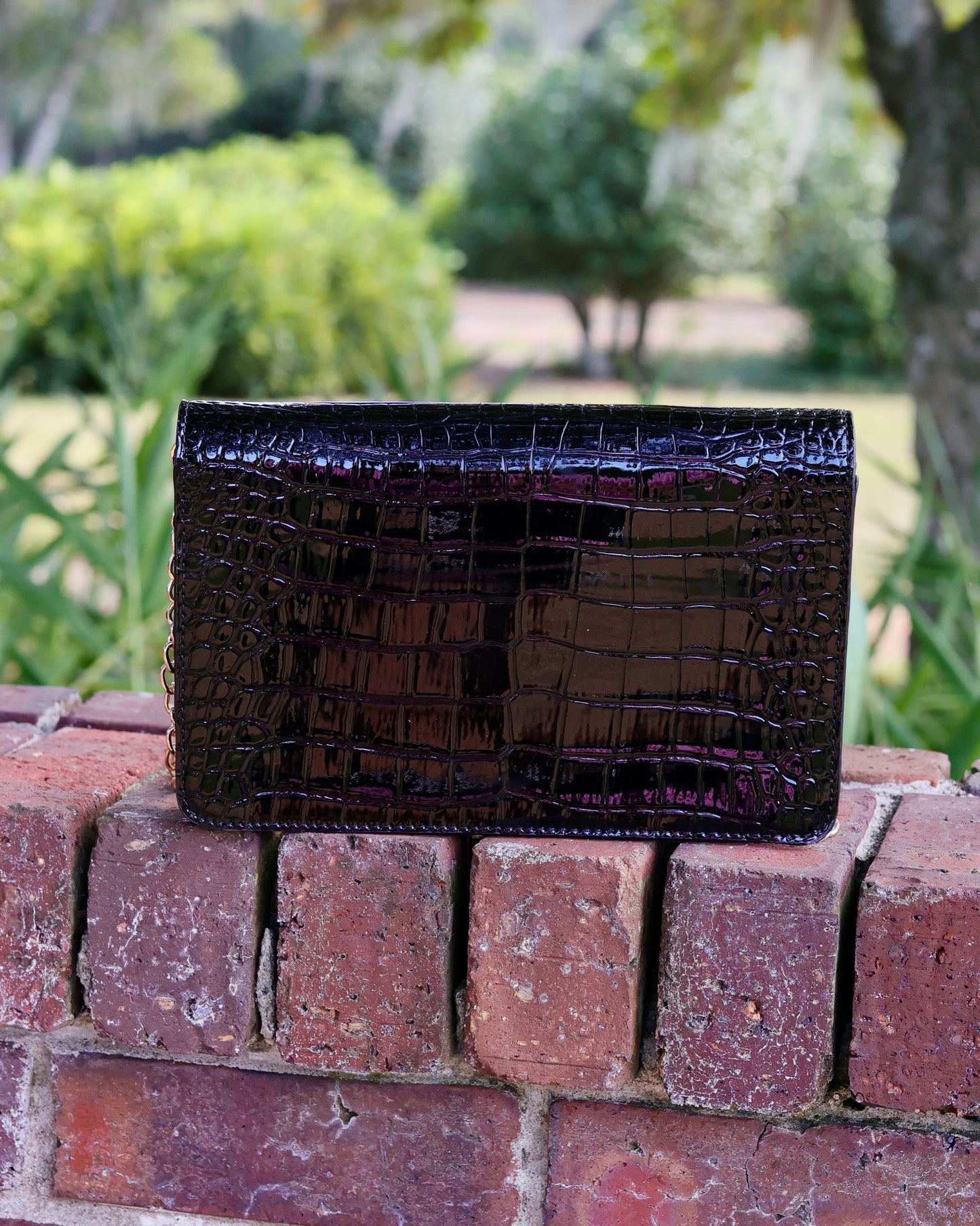 Bryn Crossbody Clutch Black Patent EC