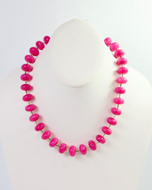 Erica Beaded Necklace Fuchsia