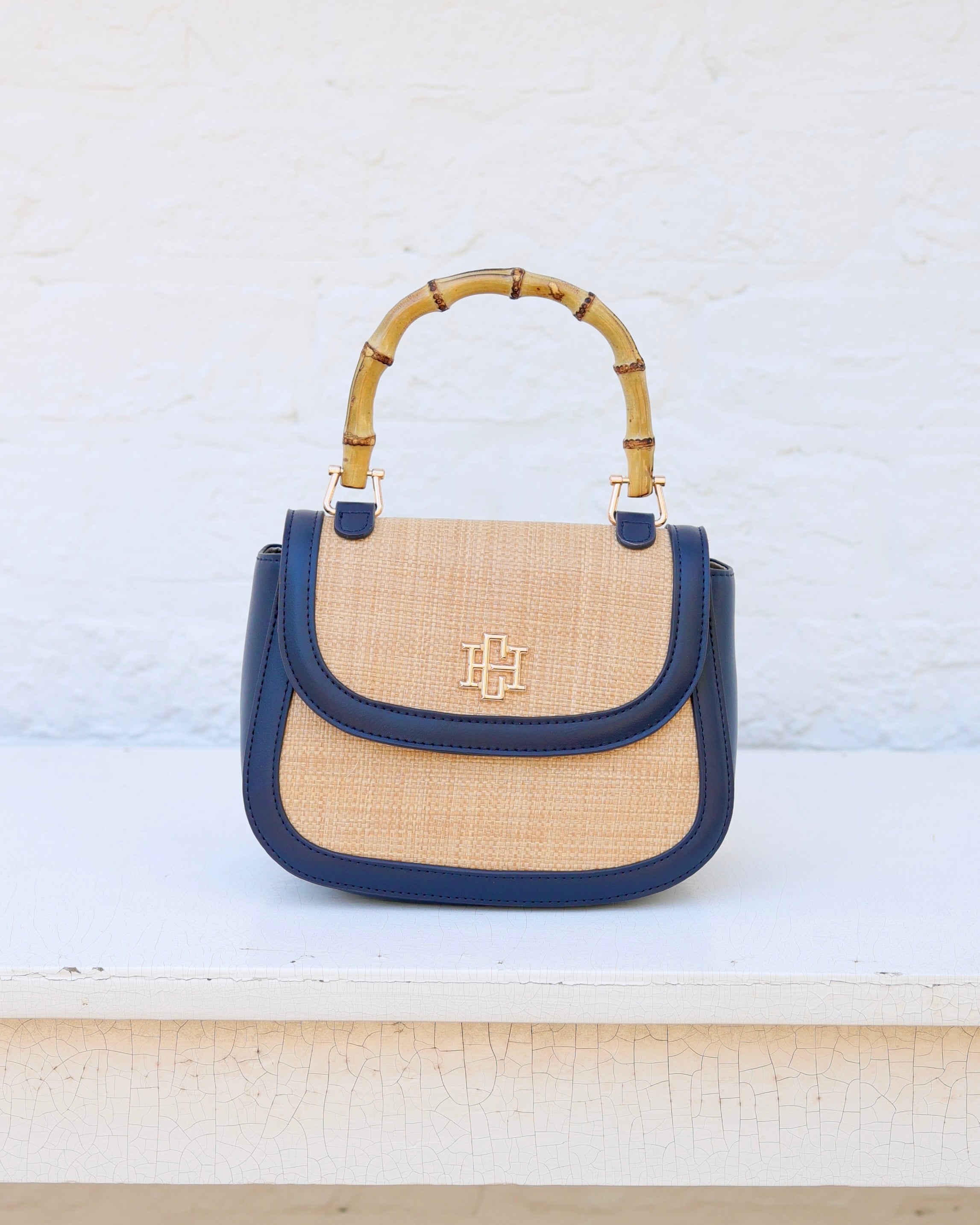 HIGH-CLASSショルダーバッグ Jessica Handbag Natural Navy – Caroline Hill