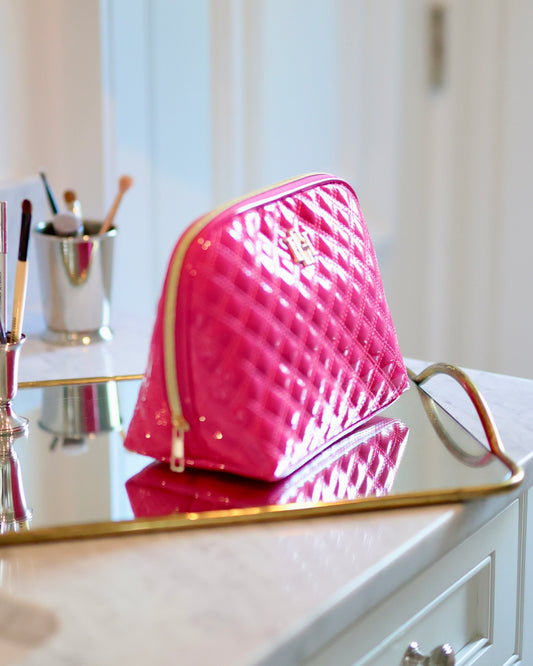 Capri Large Pouch Hot Pink Patent