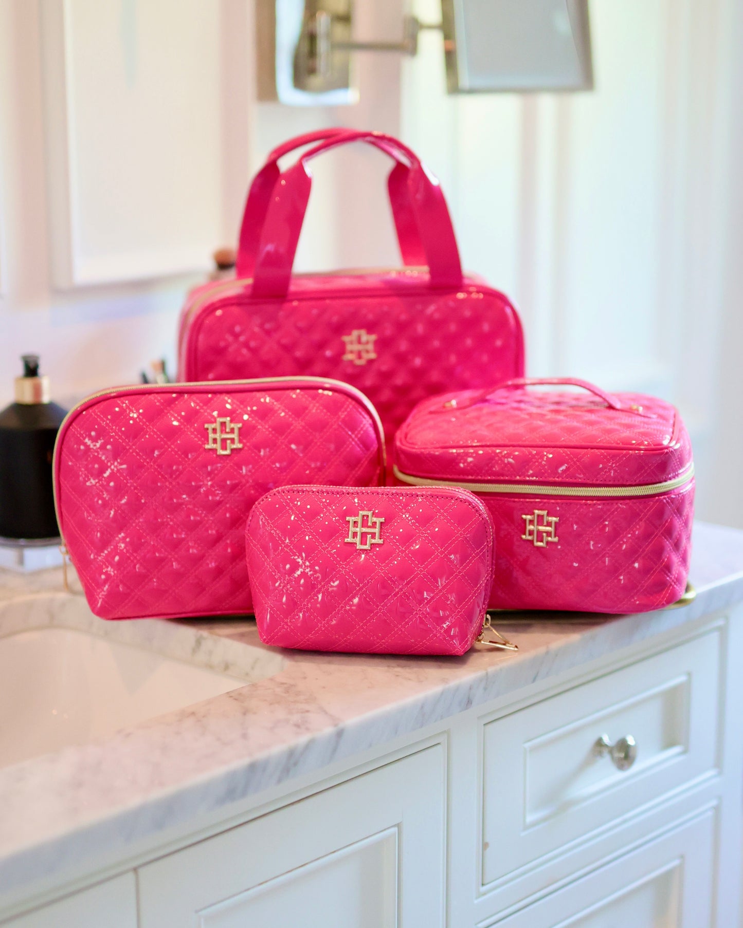 Capri Large Pouch Hot Pink Patent
