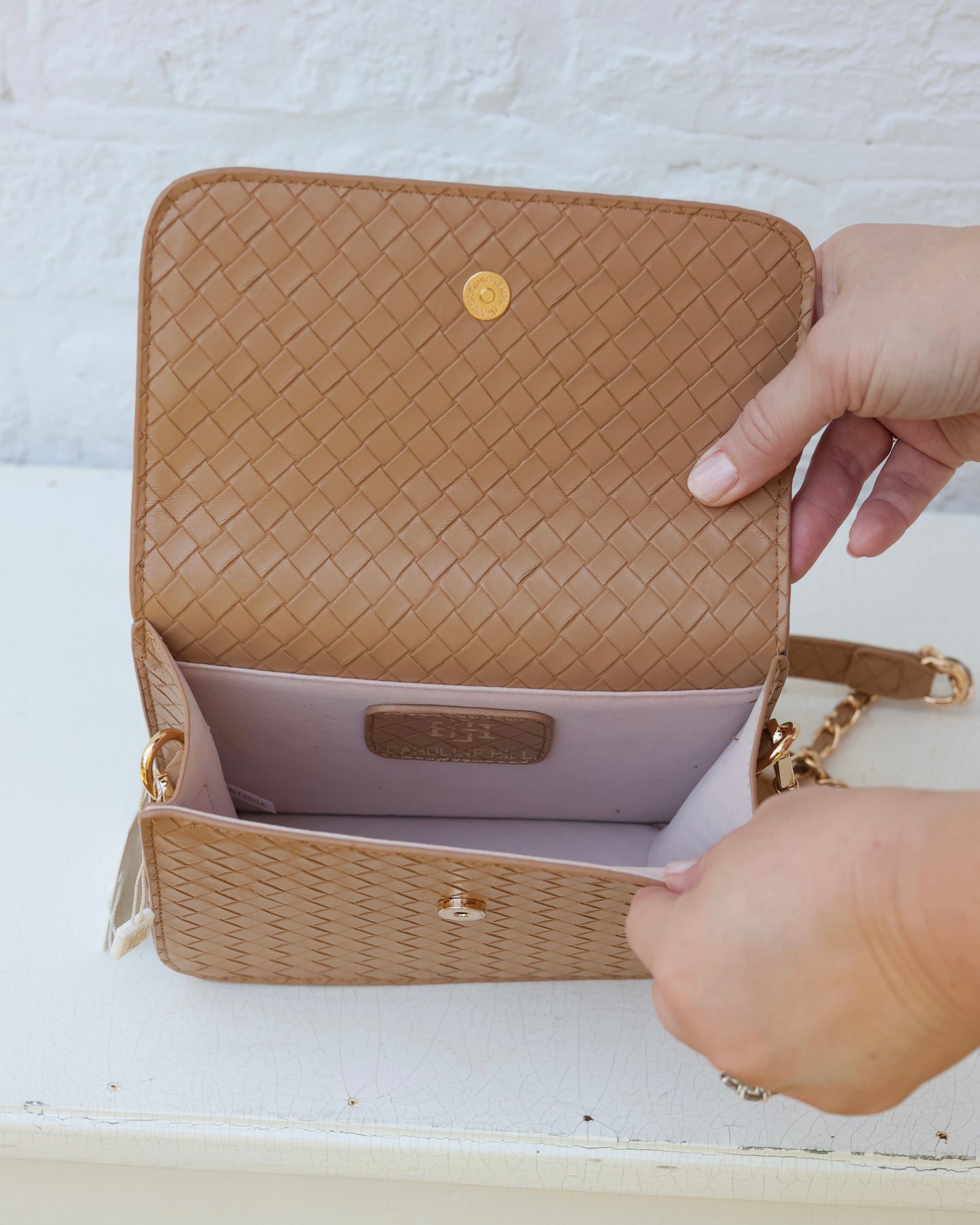 Evelyn Crossbody Woven Tan