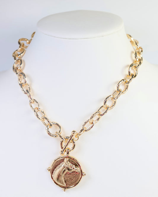 Millicent Horse Coin Link Necklace