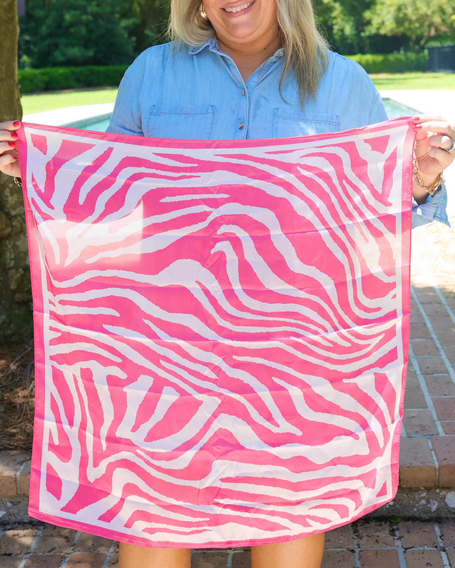 Ellie Zebra Print Scarf Pink