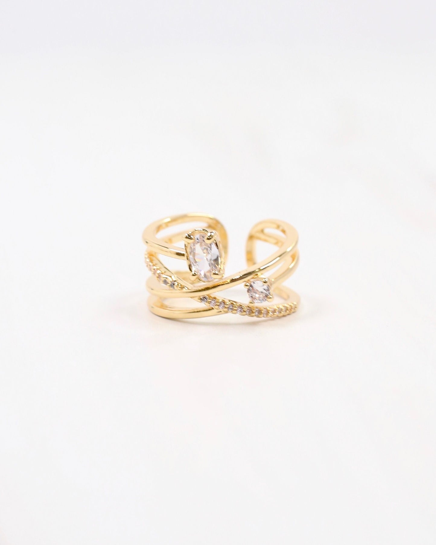 Reneau Crisscross Ring Gold