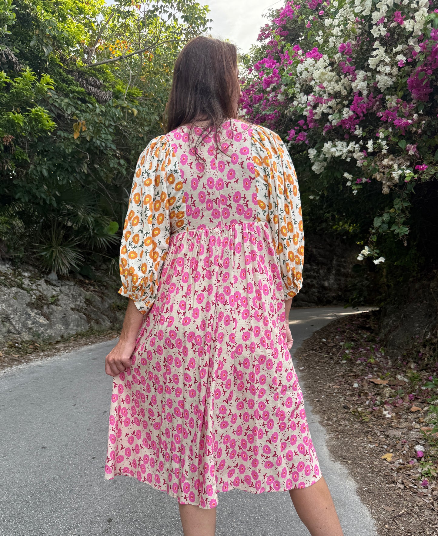 Bailey Blossom Linen Midi Dress