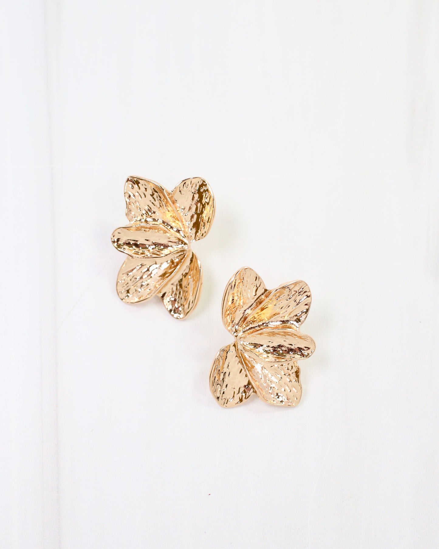 Berea Textured Petal Earring Gold