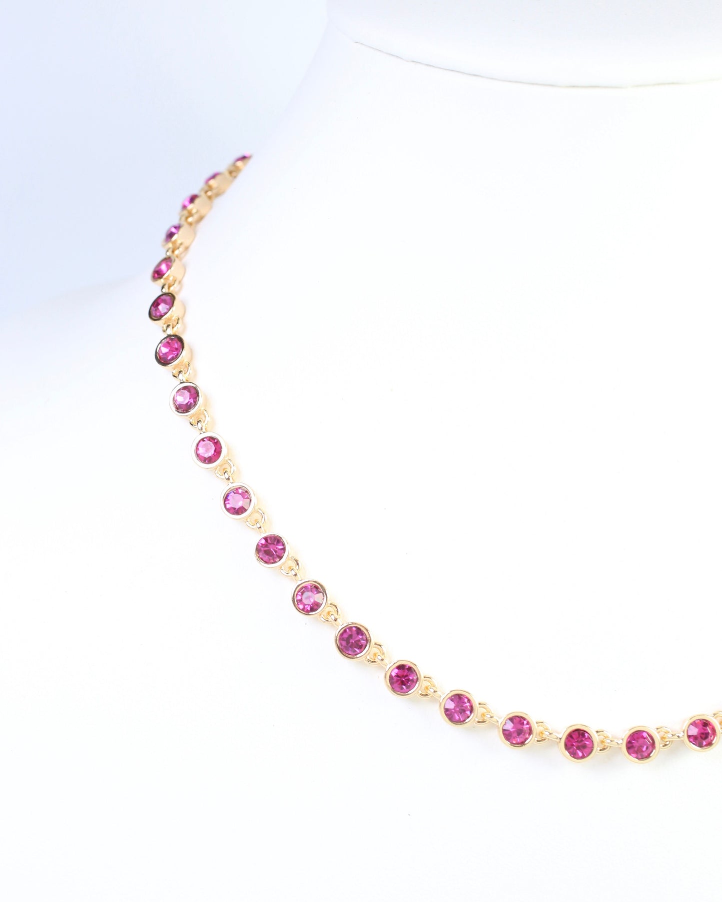 Castile Crystal Necklace Fuchsia