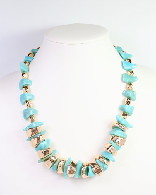 Aelia Beaded Necklace Turquoise