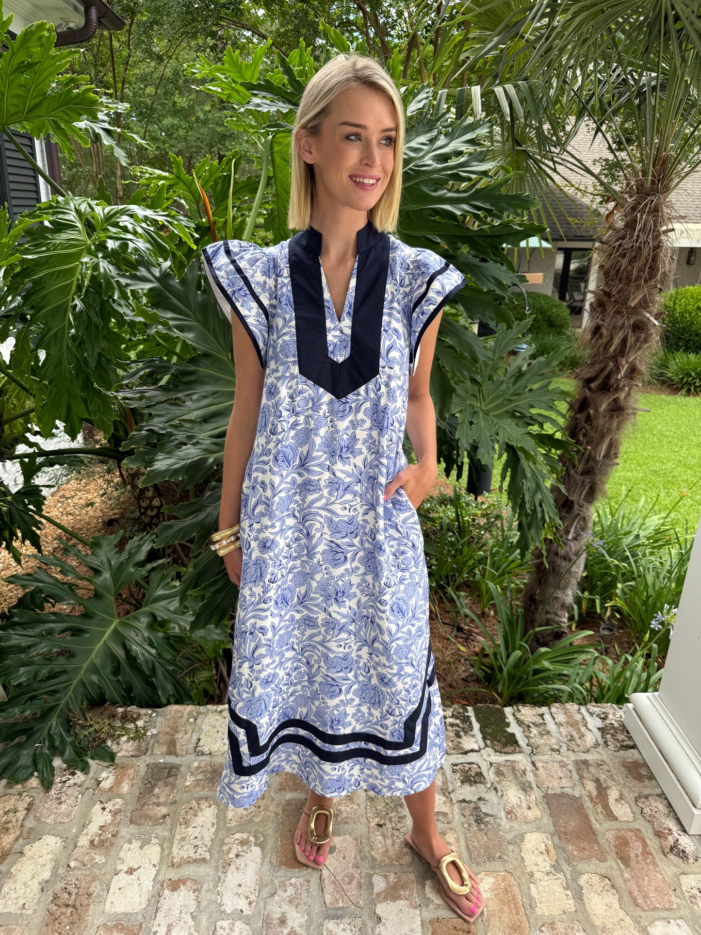Charleston Floral Maxi- Blue