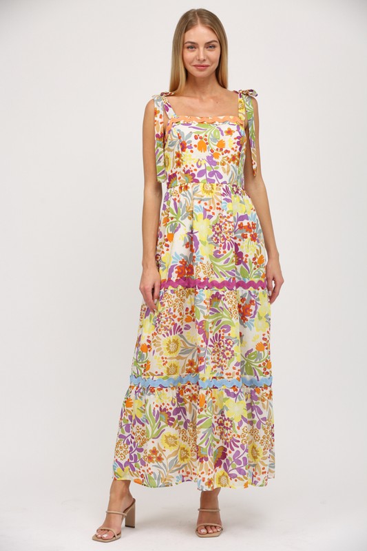 In the Wind Multi Floral Maxi Dress