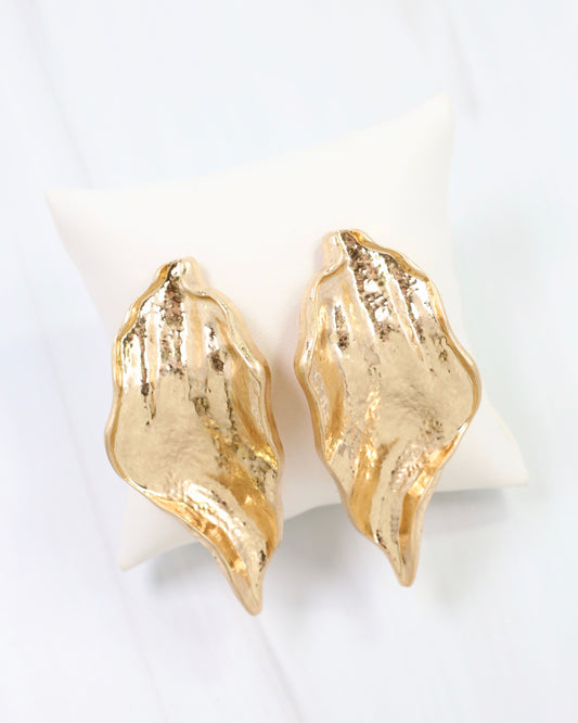 Goldsboro Textured Post Earring Worn Gold