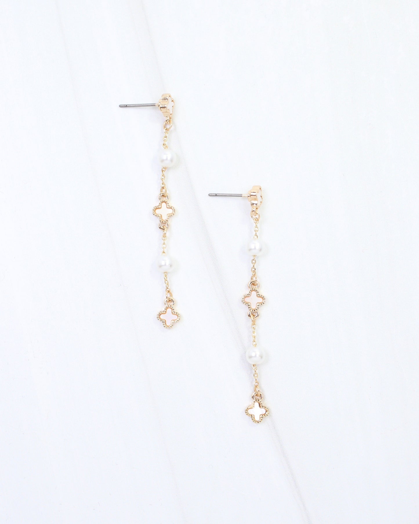 Maisie Clover Dangle Earring Mother Of Pearl