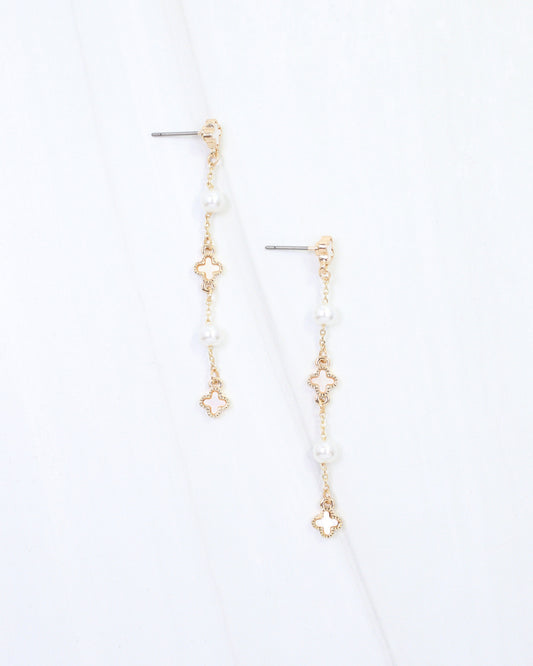 Maisie Clover Dangle Earring Mother Of Pearl