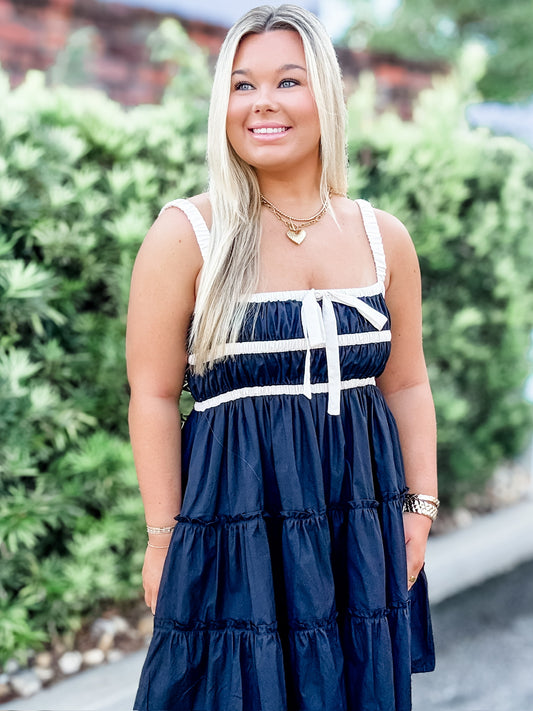 Raquelle Smocked Top Dress in Black