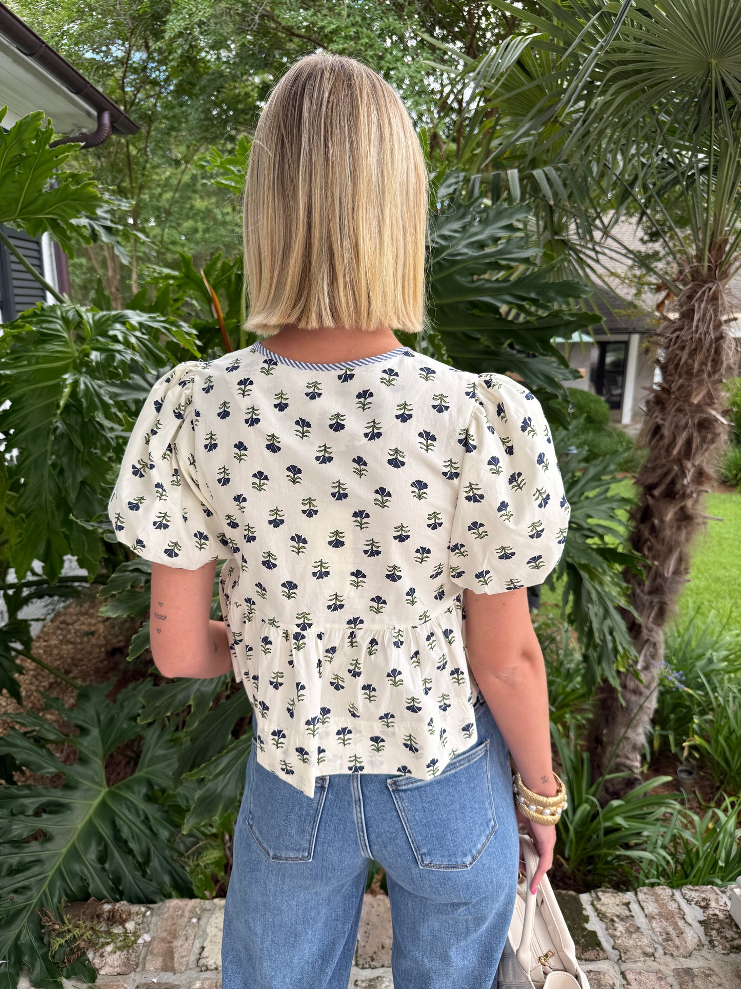 Artiem Floral Tie Front Top