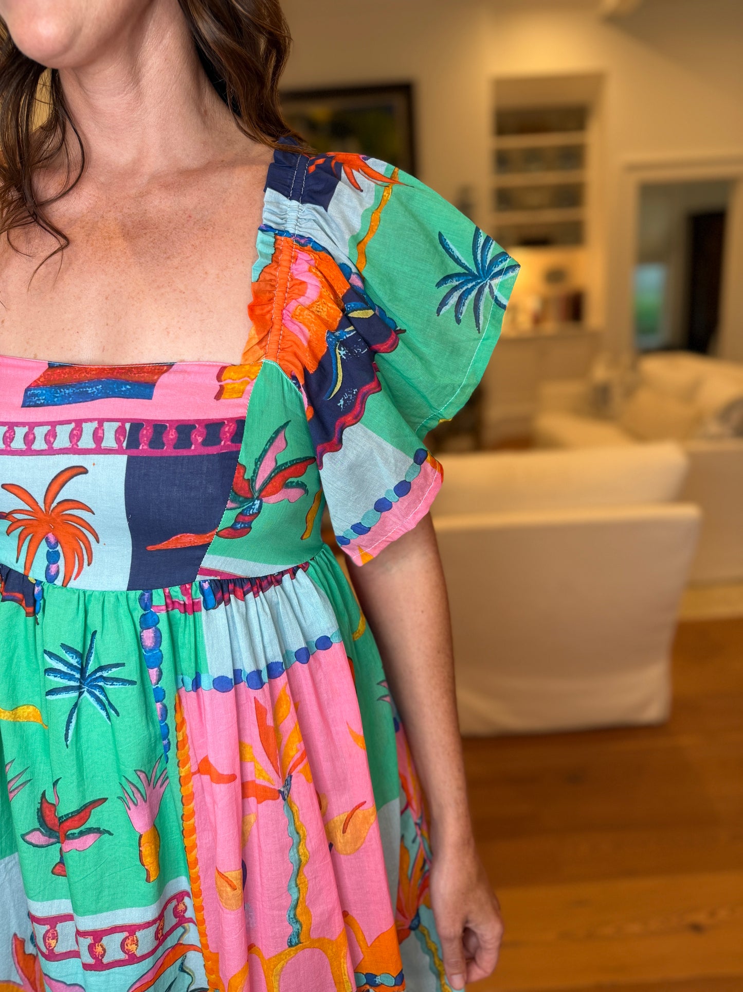 Hawaiian Dreams Print Mini Dress