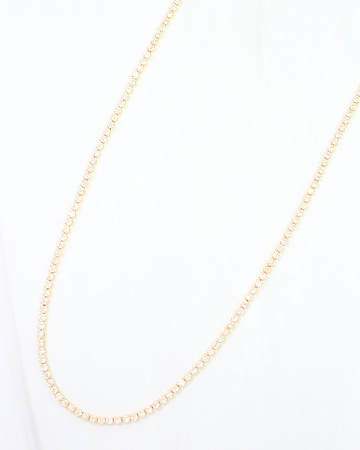 Luna Delicate CZ Tennis Necklace WR Gold