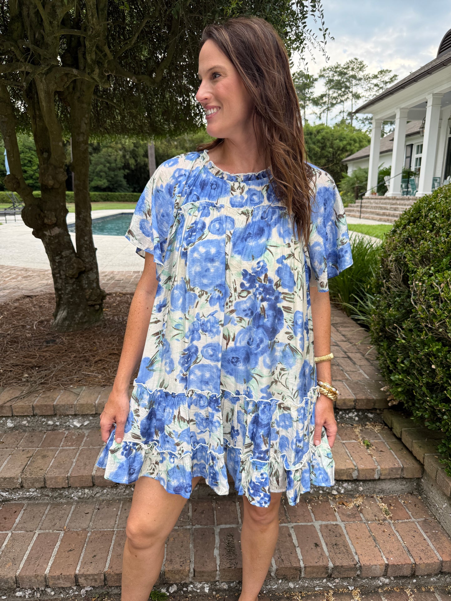 Hyacinth Blue Floral Dress