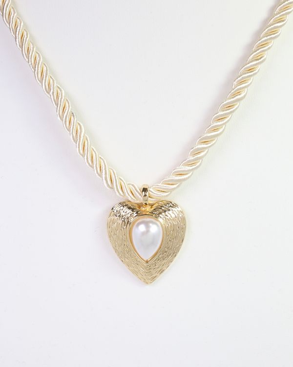 Norfolk Heart Pendant Cord Necklace Gold